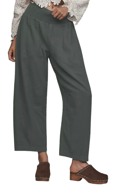 Pilcro Reese Linen Pull-On Pants – Darkened Forest