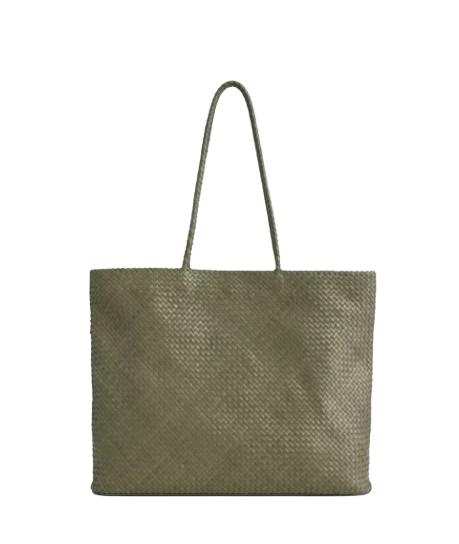 Quince Italian Leather Handwoven Tote