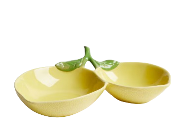 Lemon Stoneware Serving Bowl