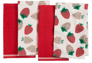 Strawberry Print Tea Towels