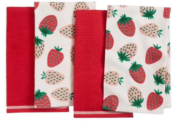Strawberry Print Tea Towels