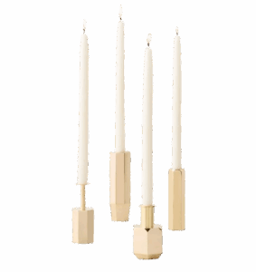 Celestine Brass Taper Candle Holders