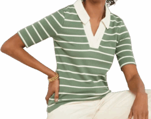 Talbots Crochet Trim Polo