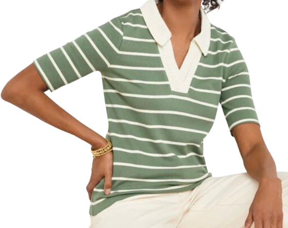 Talbots Crochet Trim Polo