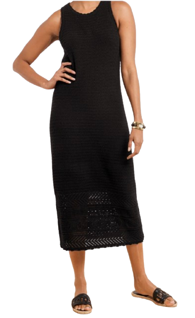 Talbots Crochet Pointelle Midi Dress