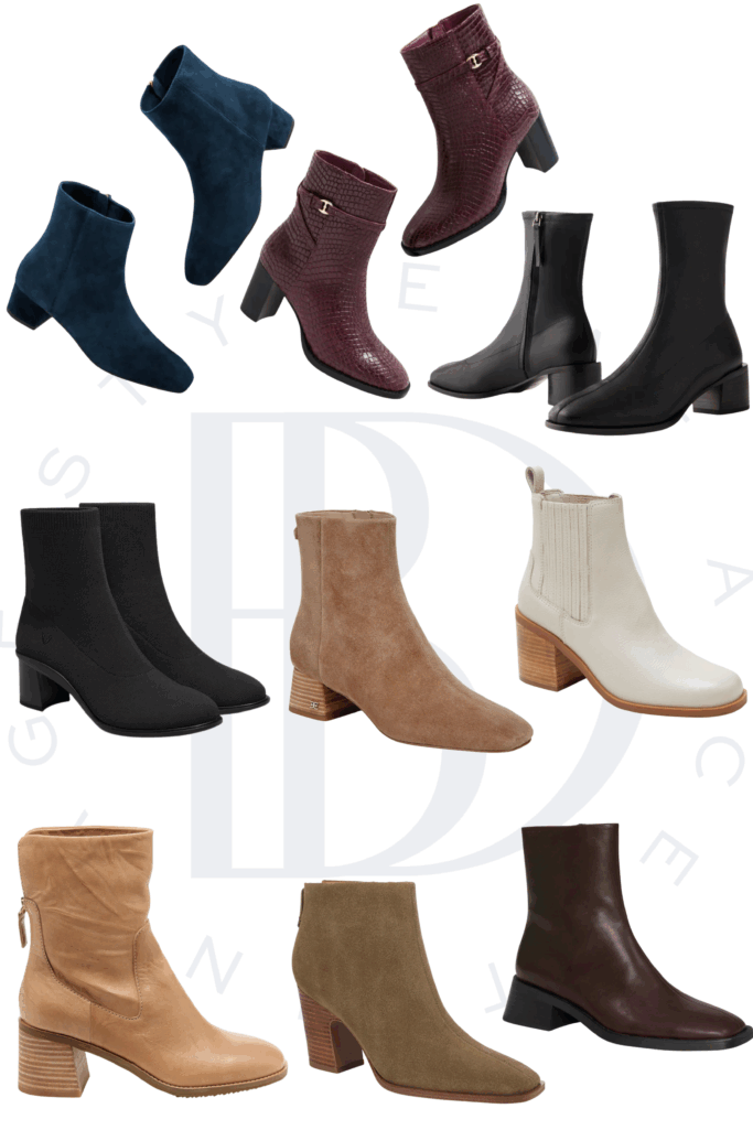 Block Heel Booties Collection