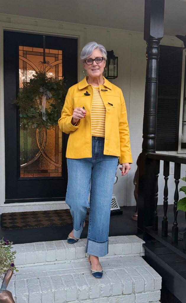 How to Style Talbots Fall Clothes, Yellow top and jacket