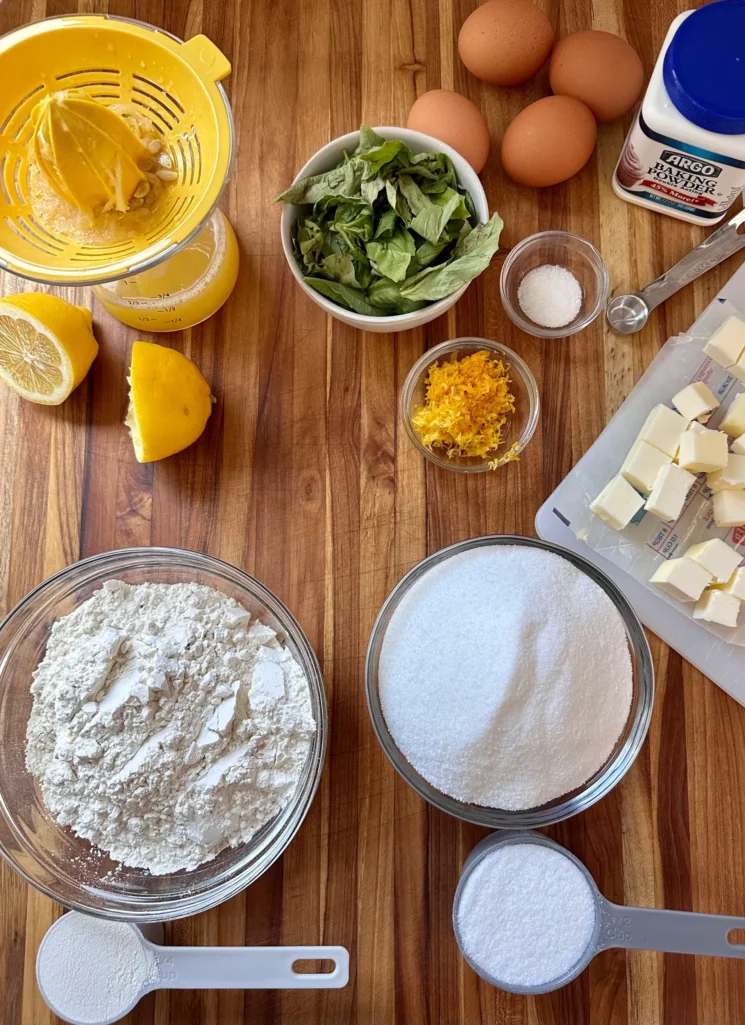 Basil Lemon Bar Ingredients