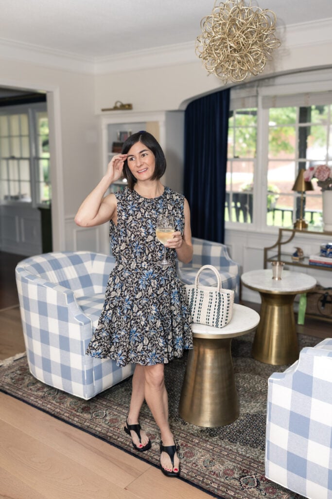 Summer Accessories, Petite, Floral Dress, Kelly's Petite Style Wisdom, Frequently Asked Questions,  Summer-to-Fall, Summer Transition Outfit, Style Over 40