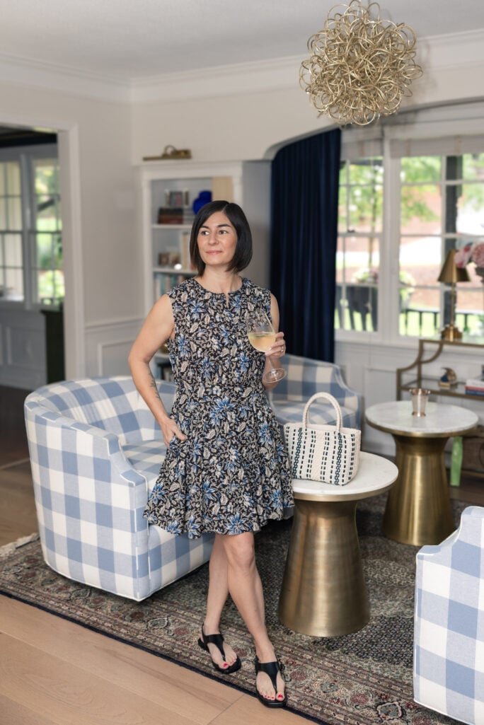 Summer Accessories, Petite, Floral Dress, Kelly's Petite Style Wisdom, Frequently Asked Questions,  Summer-to-Fall, Summer Transition Outfit, Style Over 40