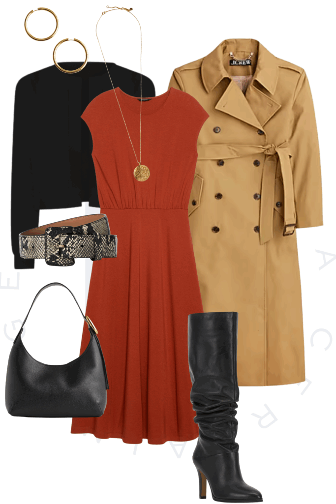 Fall Petite Midi Dress Outfit Inspiration