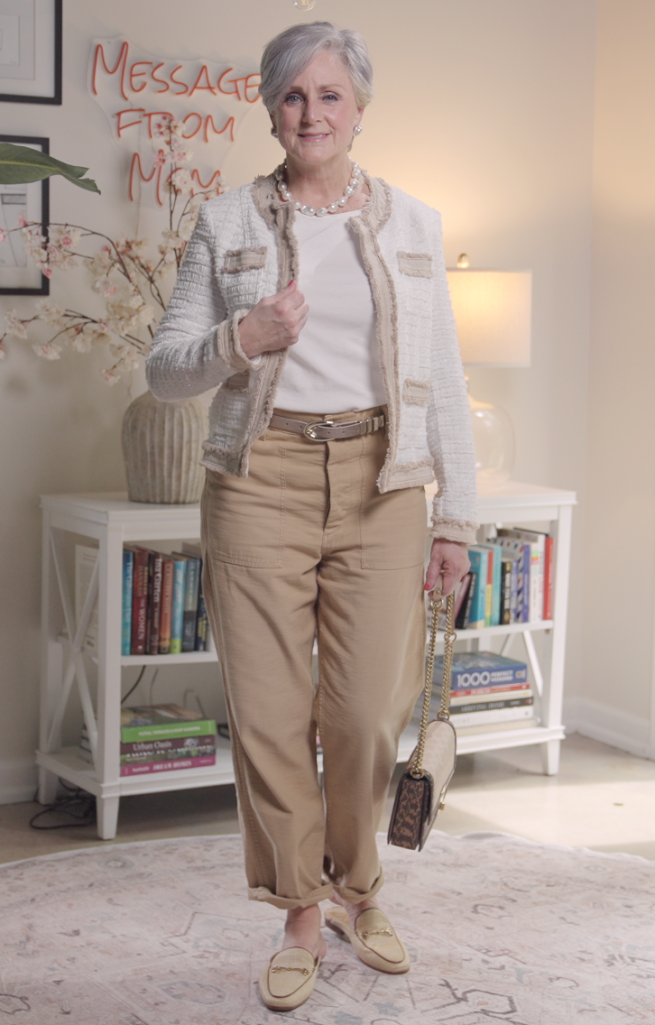 Navy, Camel, White, Taupe, Jeans, Linen, Cotton, Casual, Style, Transitional Outfit