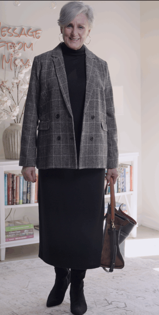 black-knit-midi-dress-year-round-outfit-idea