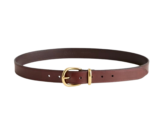 Crescent-Shaped Leather Belt
