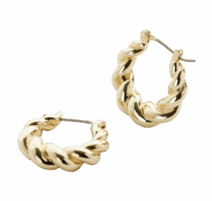 Gold-Colored Twist Hoop Earrings