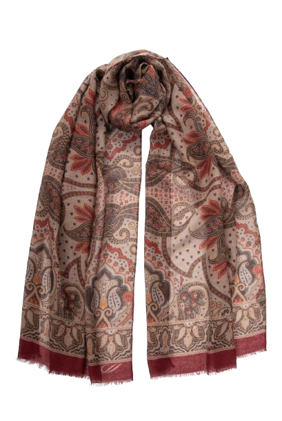 Lightweight Wool Scarf in a Fall Print