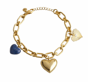 Madewell Lapis Heart Charm Bracelet