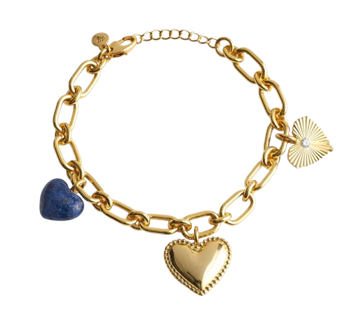 Madewell Lapis Heart Charm Bracelet