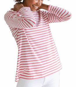 Alice Walk ¾ Tee in Poppy Stripe