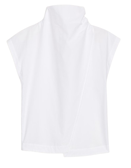 Banana Republic Cotton Cowl-Neck Poplin Shirt