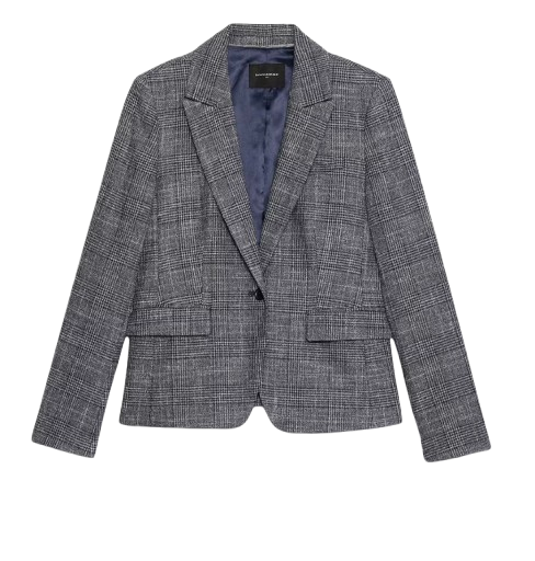 Banana Republic Factory Plaid Classic Suiting Blazer