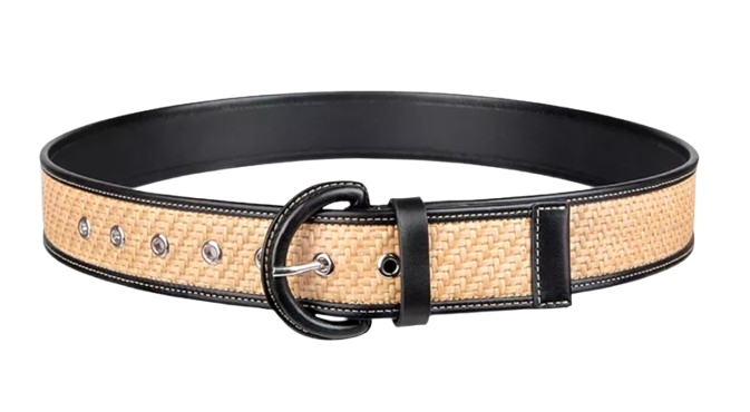 Cole Haan Leather & Raffia Belt