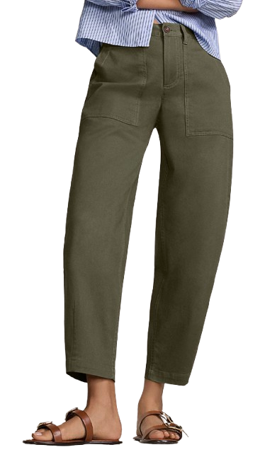 Lands’ End High Rise Barrel Leg Utility Ankle Pants