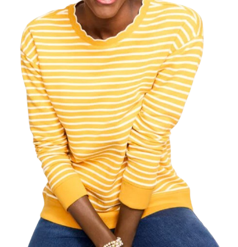 Talbots Scallop Trim French Terry Sweatshirt