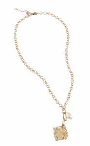 Pearl & Coin Charm Necklace