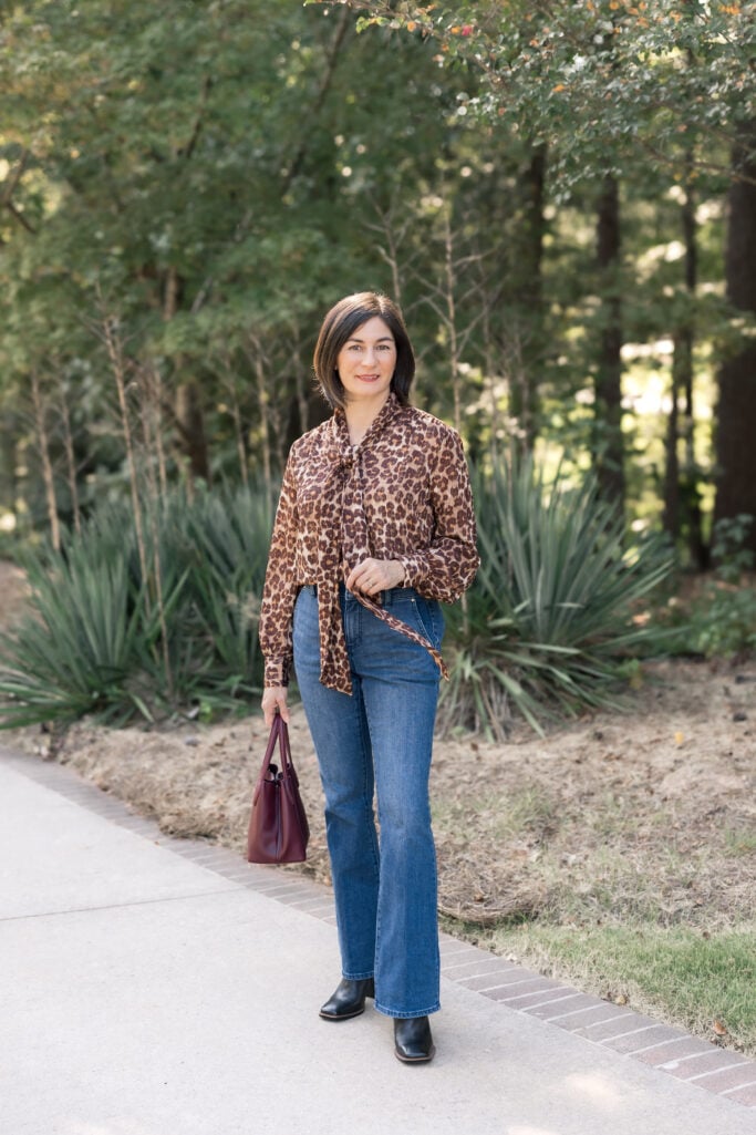 Statement Blouse with Flare jeans