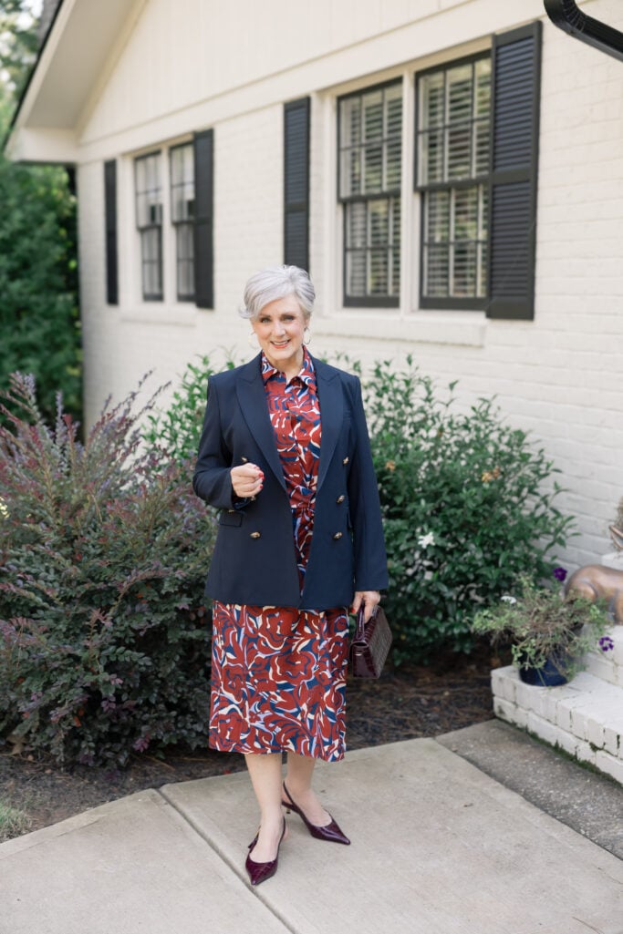 How to wear a blazer over a dress