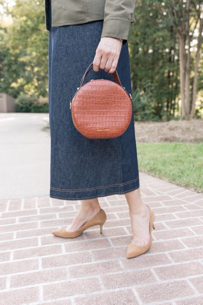Croc-Embossed Bag styling inspiration