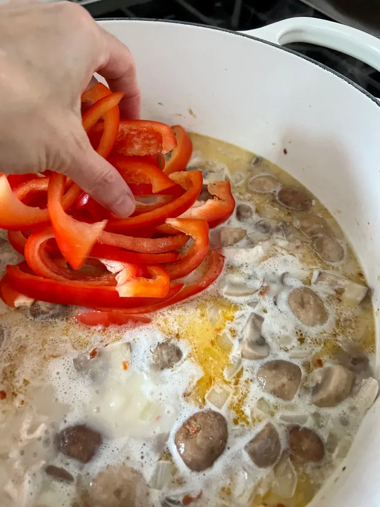 Adding Red Peppers