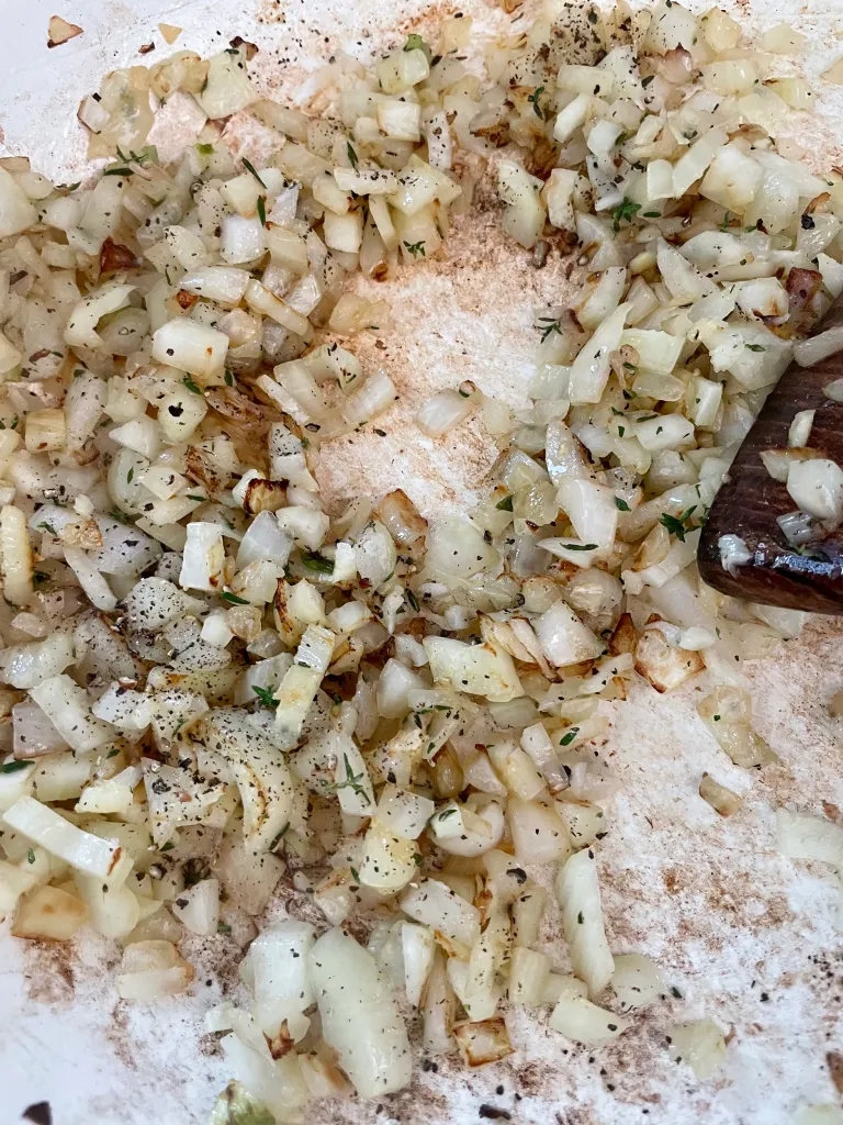 sauté the onions and aromatics