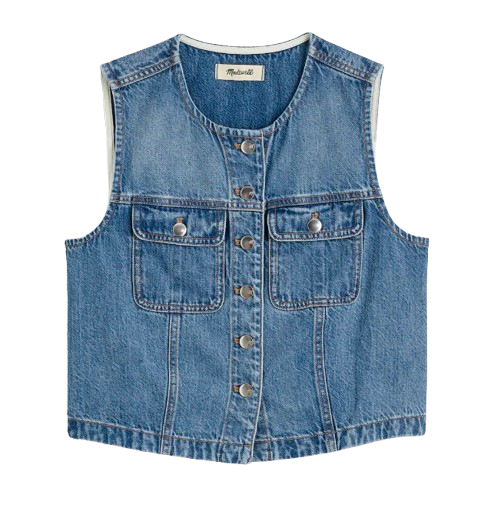 Madewell Cropped Denim Vest
