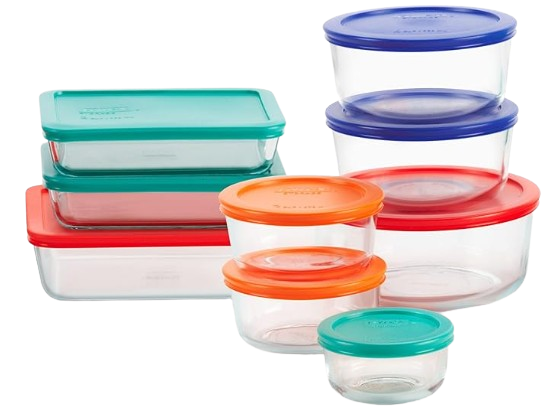 Durable Glass Storage with Locking Lids