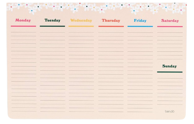 Ban.do Weekly Desk Planner Pad