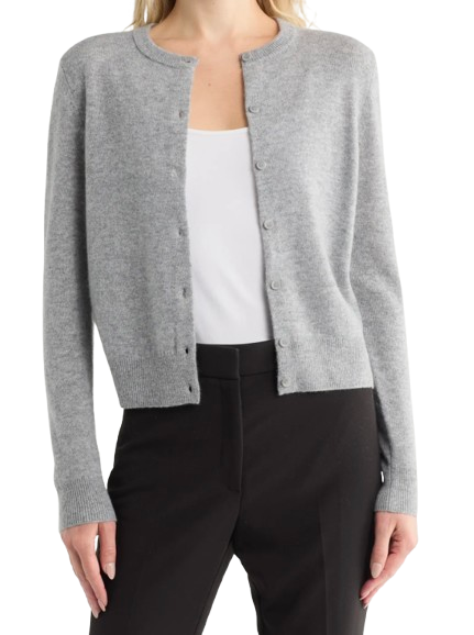 Cashmere Crewneck Cardigan