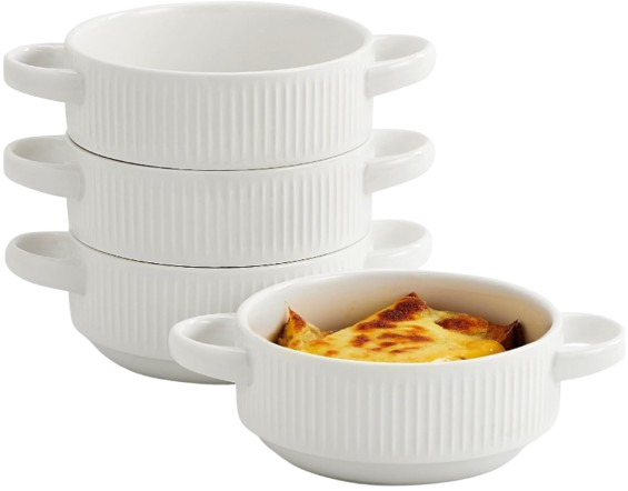 White Ceramic Soup Crocks