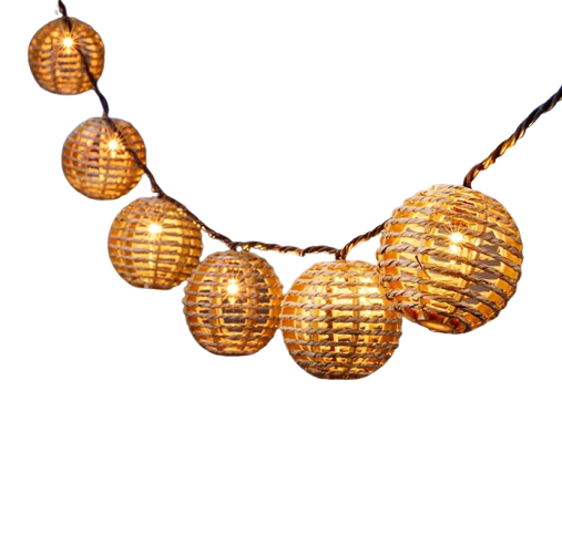 Rattan Lantern String Lights