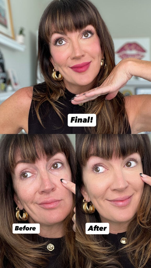 Before concealer and after