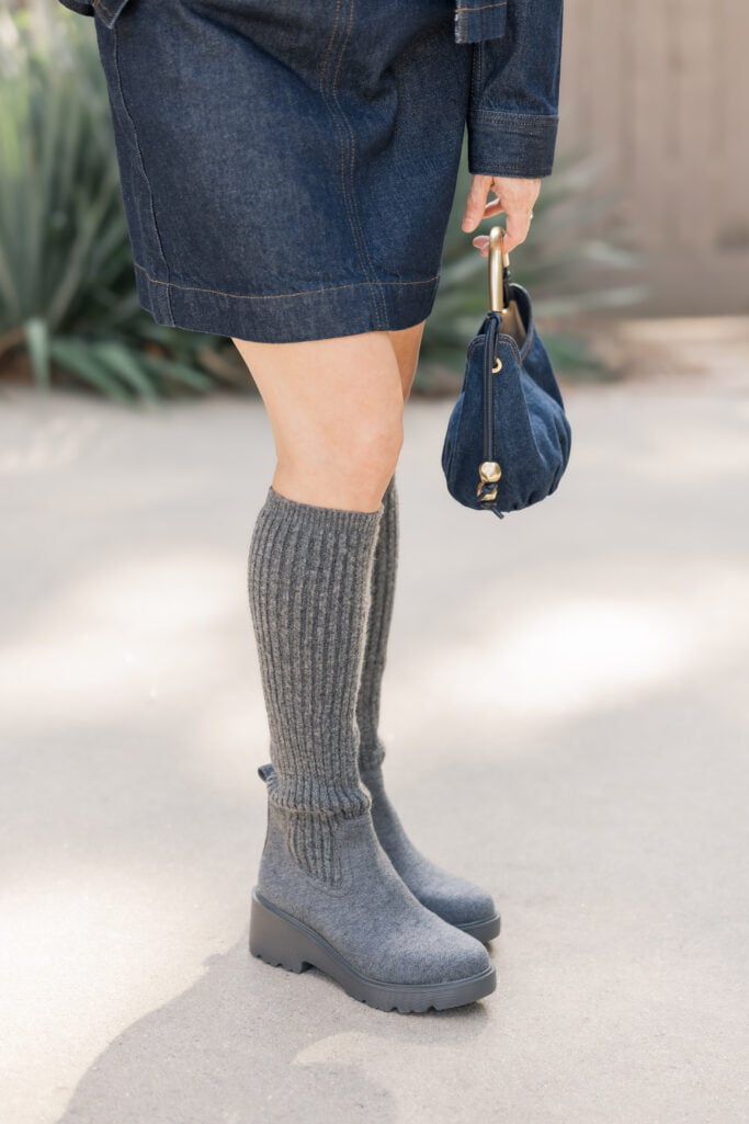 knit knee high boots
