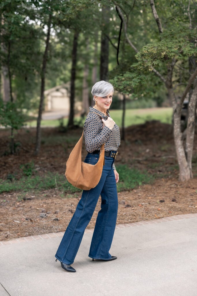 Dark Denim and Leather Handbag