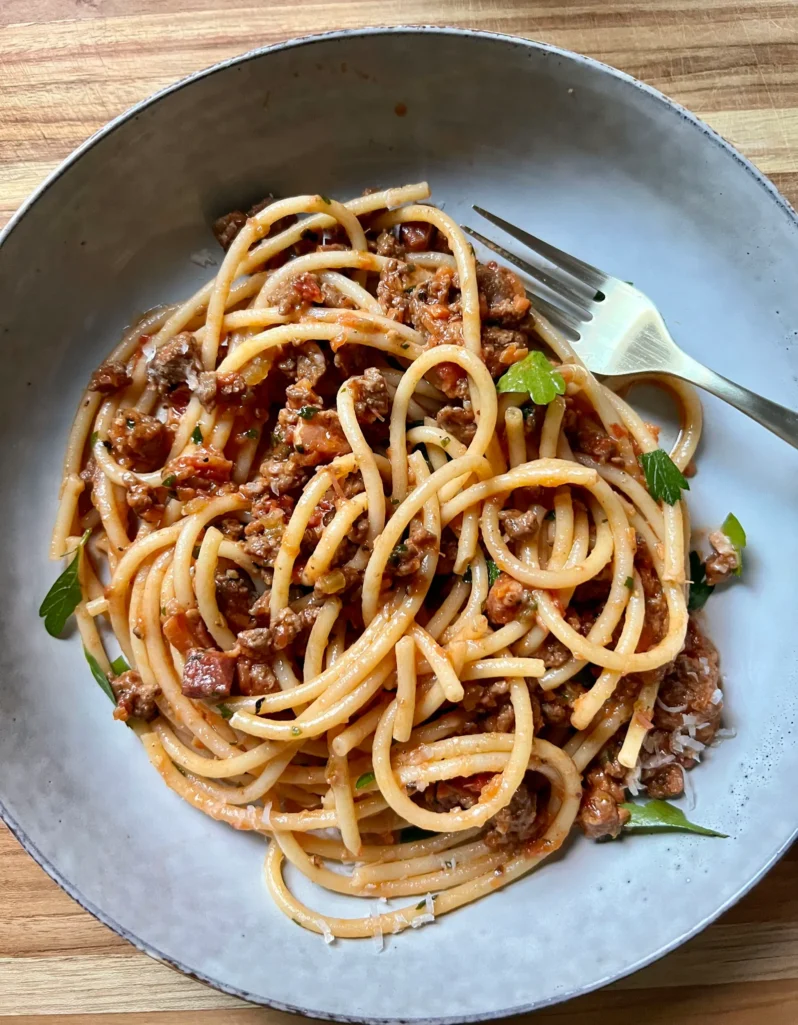 lamb bolognese serving suggestion