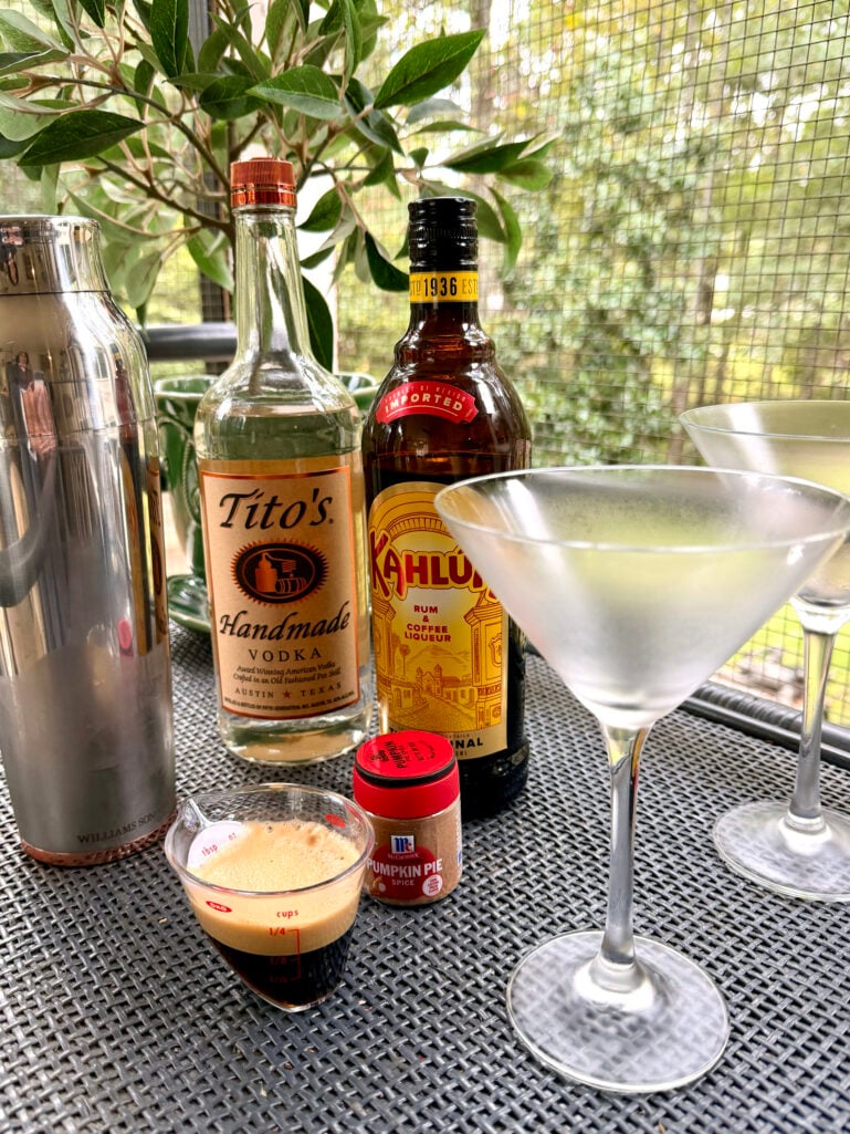 Pumpkin Spice Espresso Martini ingredients