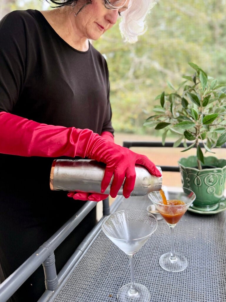 Pumpkin Spice Espresso Martini preparation