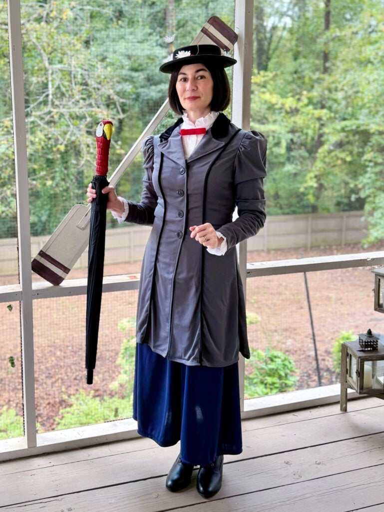 Over 40 woman wearing Mary Poppins Costume