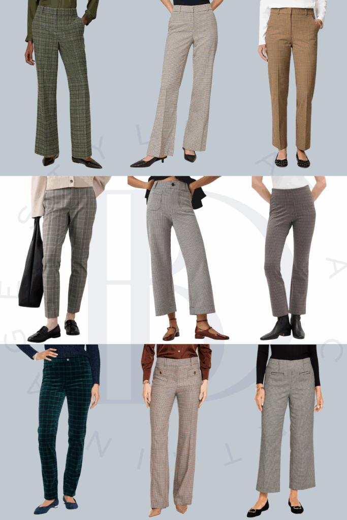 collection of petite plaid pants
