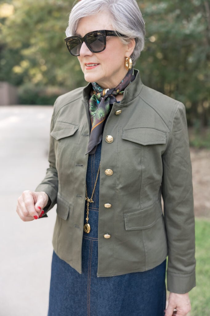 statement scarves and jewelry