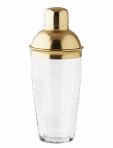 Brass & Glass Cocktail Shaker